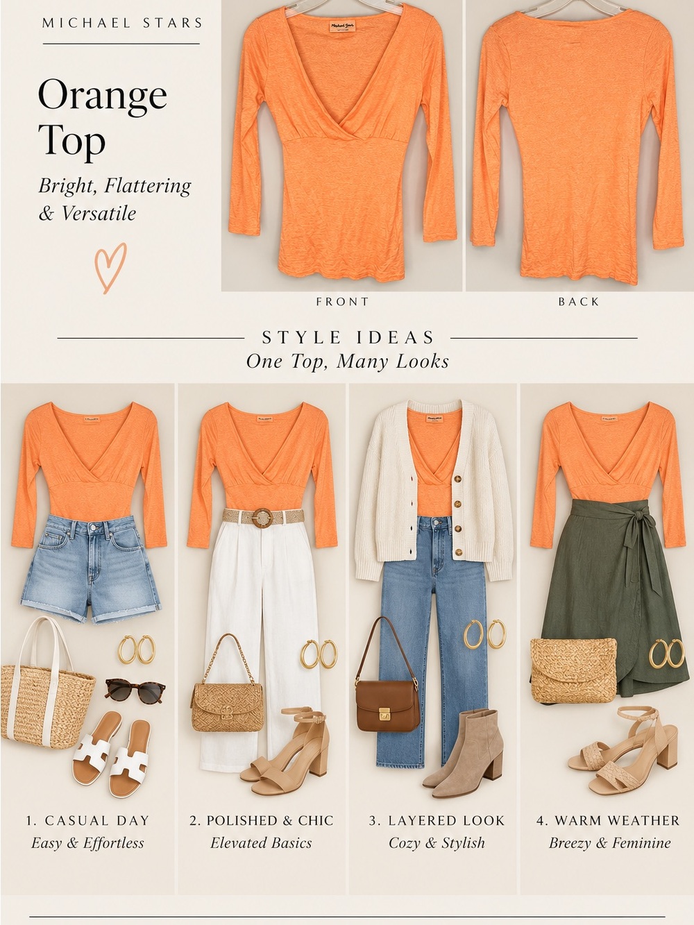 Michael Stars Orange Top
